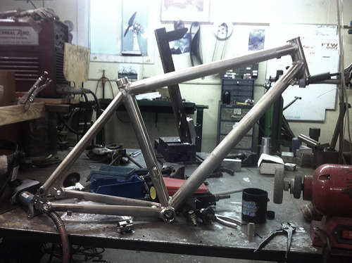 spookybikes:  FRANKTHEWELDER-STEIN!! FOR SALE:  MONSTROUS ALU CRIT FRAME GNARLY ASS TUBES! s.h.i.s. 