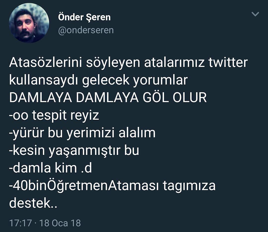 Atasözlerini söyleyen...