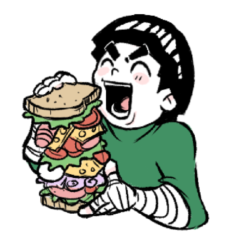 Rock Lee Eating A Big Ass Sandwich