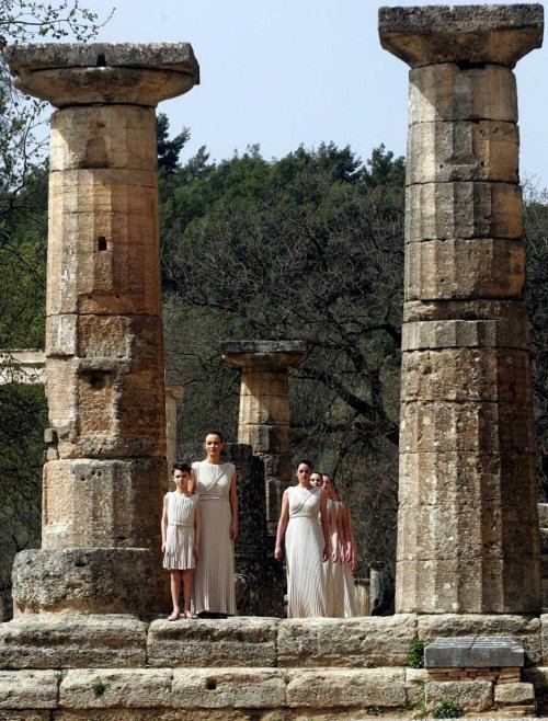 Olympic Flame Ceremony, Ancient Olympia, Peloponnese, Greece