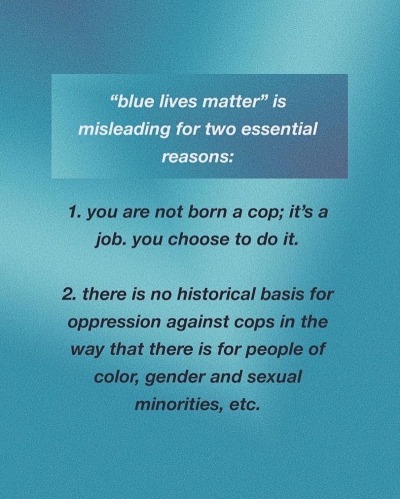 saintsallvatore:ftonews:Blue lives matters is just another way for racist to be racist. Keep your blue lives matters to yourself. Creator • @mattxiv thiiiis