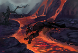 furrywolflover:  Lava Leaper - by Rhyu 