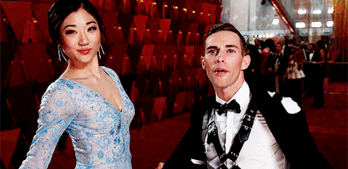 stevenrogered:Mirai Nagasu & Adam Rippon on the red carpet of the 90th Annual Academy Awards in 