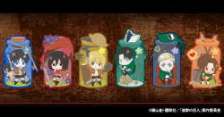 snkmerchandise: News: Cafe Reo’s SnK Chara Noria Rubber Clips (2017) Original Release Date: Late May 2017Retail Price: 800 Yen each; 4,800 Yen for box of 6 Cafe Reo has released previews of their upcoming SnK partnership merchandise! The set of rubber