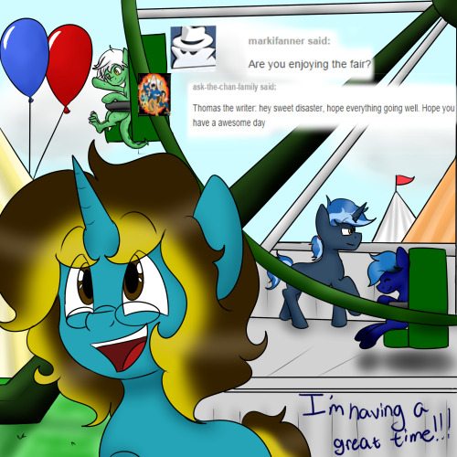 asksweetdisaster:  Sweet: Having a great time at the fair!! :DIn continuation to this little arc going on XD (( OK OMG FINALLY ONE MONTH LATER TAT This one took a while with some of the things I included in it >w<;;Sorry for the delay on my part