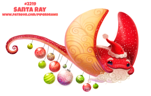 cryptid-creations:Daily Paint 2222. Santa RayPrints available at: ForgePublishing.comFor full