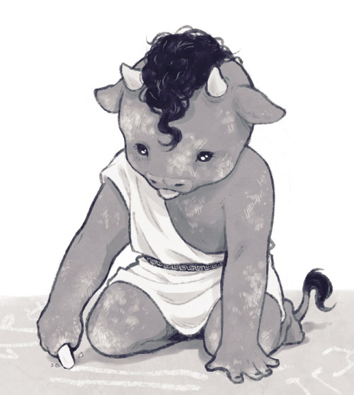 theslowesthnery:the wretched abomination known as the minotaur has discovered some chalk
