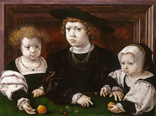 The Three Children of Christian II of Denmark (Christina, Dorothea and John by Jan Gossaert Mabuse ,