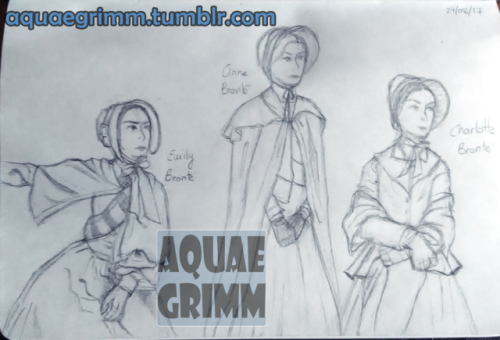 Just some character designs and a fanart of Brontë sisters, I wanted to draw Victorian clothing (the