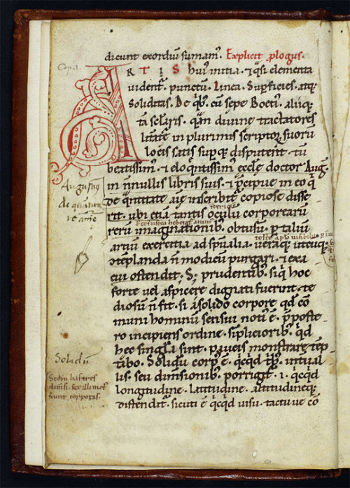 Red penwork initial and bonus manicule from fol. 2v of LJS 194. You’d think an initial like this is 