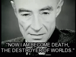 russellmiller:   Dr. J. Robert Oppenheimer (Father of the atomic bomb) - Imgur  Seems rather glum about his position within the world [via]