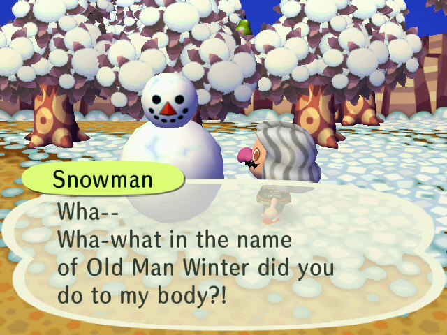shadowkeese: I give you, the cynical snowman from Animal crossing   Happy Holidays