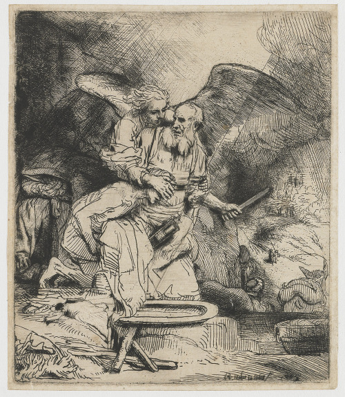 artist-rembrandt: Abraham’s Sacrifice, 1655, RembrandtMedium: drypoint,etching