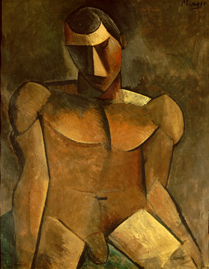 ganymedesrocks: buzz-o-graph: Pablo Picasso, Homme nu Homme Nu Assis, 1908 , Nude