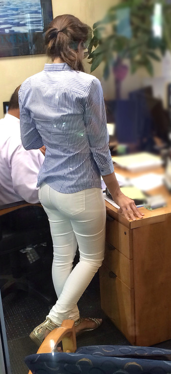 creepshots:Sweet ass in tight white jeans! Love the tighty whities. Thanks for creeping and submitti