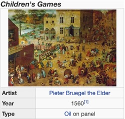 illiquidmarkets:  lfmorpeth:  sexpigeon:  ———— Notes on Pieter Bruegel the Elder’s “Children’s Games.”  painful but dynamic  awesome