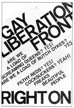class-bore:  Gay Liberation Front - 1970