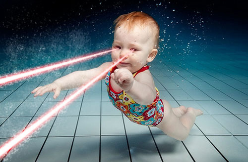 thefrogman:  One of my first major claims to fame was a website called Babies With Laser Eyes. These are some of my favorite creations from that.  