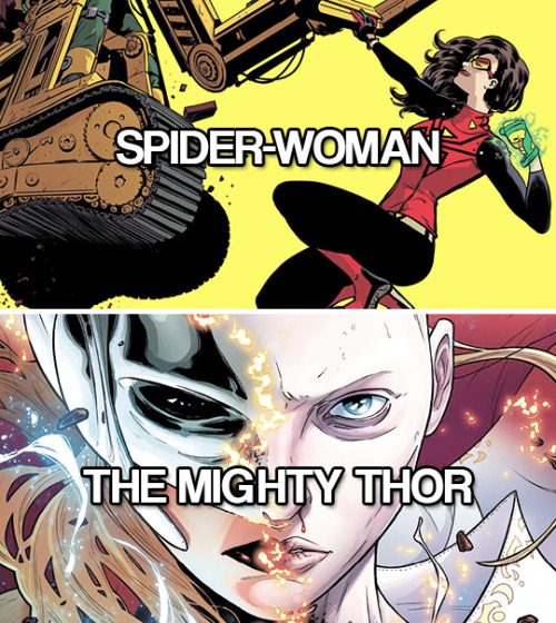 selinaklyle:  DC’s Post-Convergence and Marvel’s Post-Secret Wars female-led ongoing titles. 