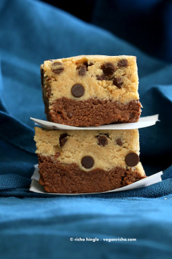 food-vegan:  Vegan Cookie Dough Brownies.