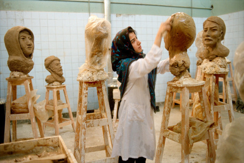 unrar:A sculpture class in the newly opened Bahman Cultural Center, to the south of the city. Tehran