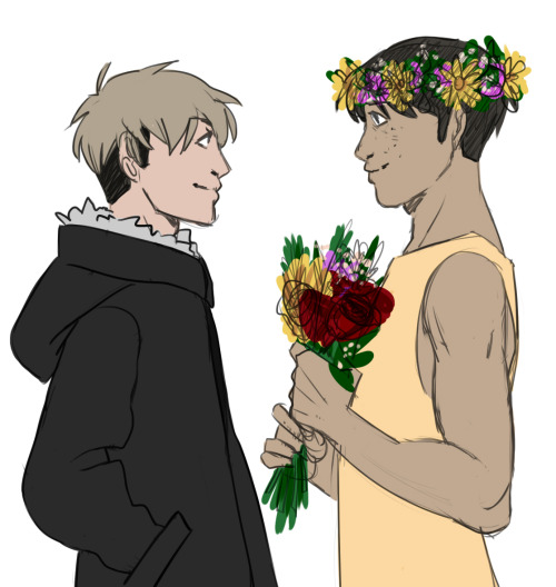 cacklingjackal:  someone requested @lomonte ‘s hades and phersephone au with jeanmarco  t