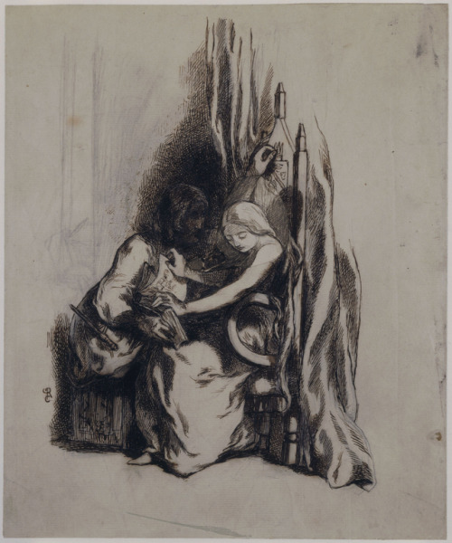Paolo and Francesca da Rimini by Dante Gabriel Rossetti, 1846-1848