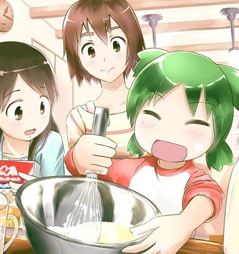 #yotsuba! #anime #manga #fuka #koiwai #green #kawaii #instacute #whisking #baking #food #instafood #