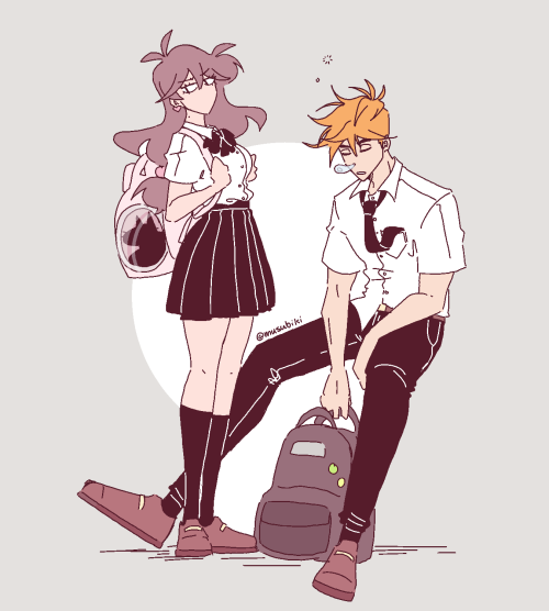 school uniforms!! black and white for simplicity,..,