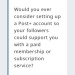 ironwoman359:chalkymints:hauntedfalcon:postplus:Hi There 👋As you might have noticed, we’re beta-testing something new: Tumblr Post+. What’s Post+? A big deal, for starters. Post+ is our new subscription feature that allows you to use our existing