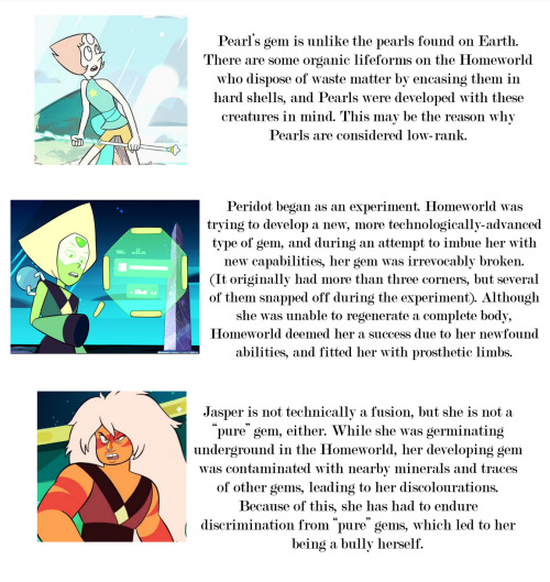 SusieBeeca’s Gem Theory headcanons. (And, for the curious, it’s true that gemstones can become contaminated by their environment. The more you know!)There may or may not be some fanfics behind these….