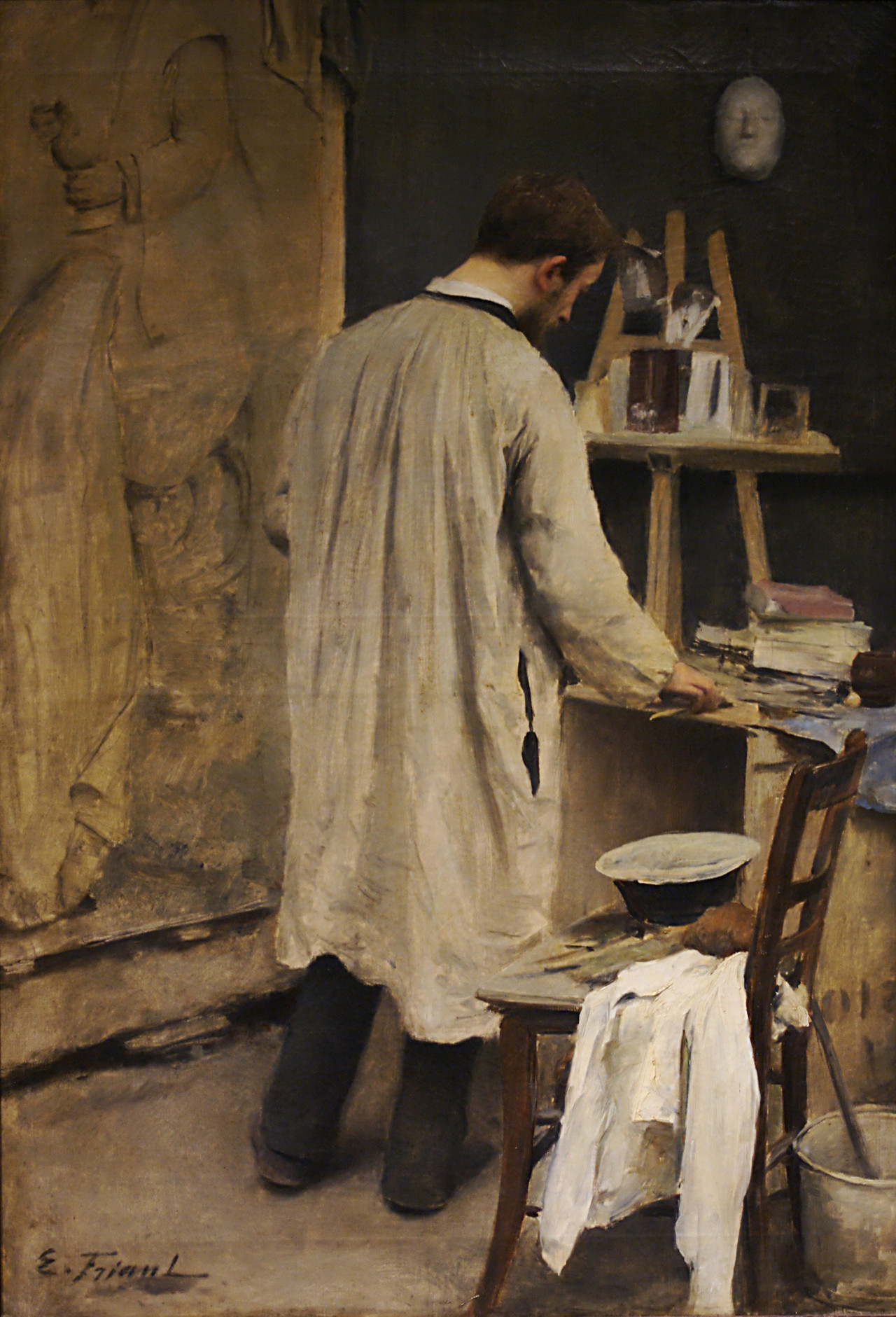 books0977:Portrait of Sculptor Ernest Bussière (also known as Interior of the Studio)