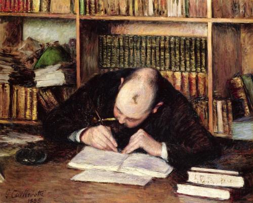 Portrait of a Man Writing in His Study, 1885, Gustave CaillebotteMedium: oil,canvas