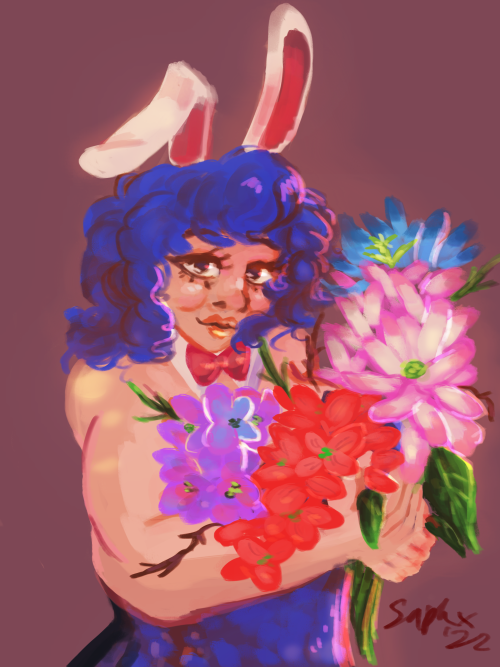 A Bunni amongst the flowers Finally brought some fake flowers to study, I can at last learn how to p