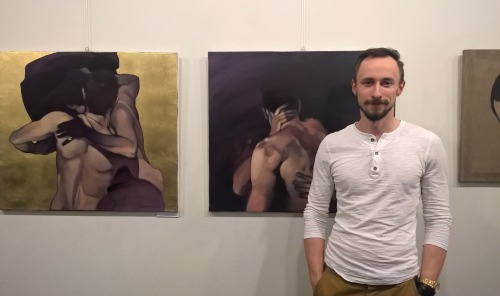 Some shots from “Who we are” exhibition. My series of “Kisses”, mixed media on canvas, winter 2016ht
