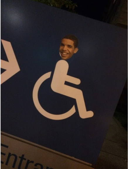 stopdrake2k14:  PEOPLE HAVE BEEN PUTTING DRAKE’S FACE ON WHEELCHAIR SIGNS AROUND TORONTO 