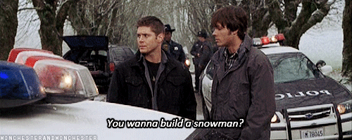 bjorg-man:  cold-never-bothered-me-anyways:  carry-onmy-wayward-assbutt:  kkristoff:  does the supernatural fandom have a gif for frozen?  Does this count I think it does     I’M DONE THIS FANDOM REALLY DOES HAVE A GIF FOR EVERYHTING FUCK 