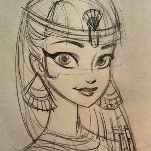 Updating my portfolio and drew an Egyptian princess, tryin’ to channel some Glen Keane! That man is 