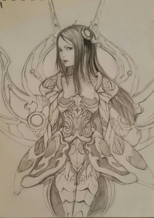 been ages i uploaded stuff on tumblr… here’s an irelia sketch, with a bit of defect.