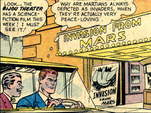 “Why are Martians always depicted as invaders, when they’re actually very peace-loving?” Detective C