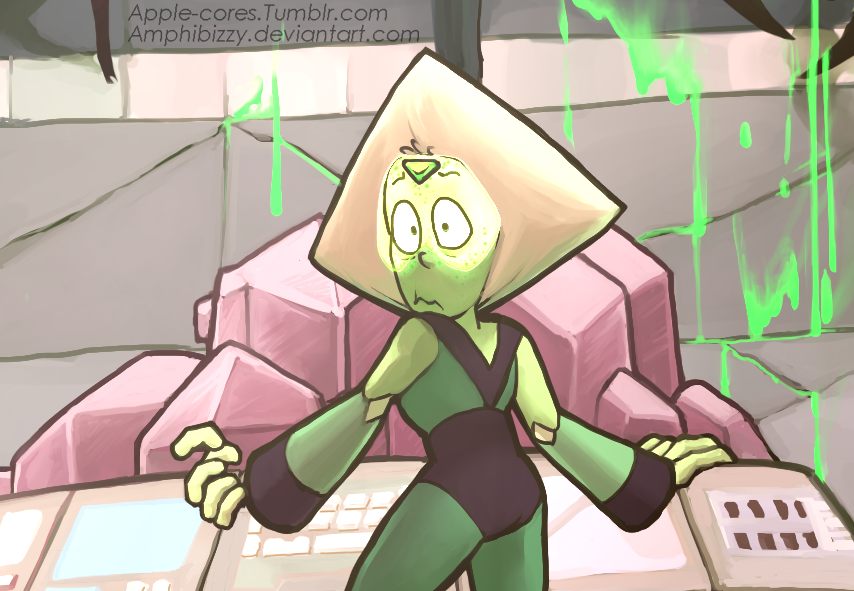 apple-cores: YO FINALLY!!! heres my Peridot piece for the Log Date Zine! featuring