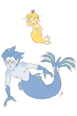 lisosa:   This may my best friend Kikaigaku and I, have started the challange to draw every water type Pokémon like a mermaid! Here my part for the first generation! 