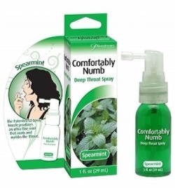 Comfortably Numb Deep Throat Spray - Spearmint This spray tastes good and works as described. Gives a slight numbing feeling to the throat and de-sensitizes the gag reflex, allowing me take my mans&rsquo; manhood deeper and longer. It also leaves a gentle