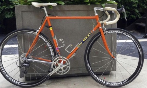 peaceloveandmungbean: Love this steel @eddymerckxbikes bike from a member @velocipede_salon . XTR re