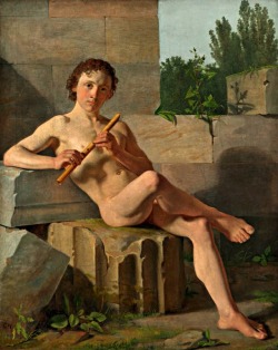 hadrian6: A Seated Flute Player. 1826. Constantin Hansen. Danish 1804-1880. oil/canvas. http://hadrian6.tumblr.com