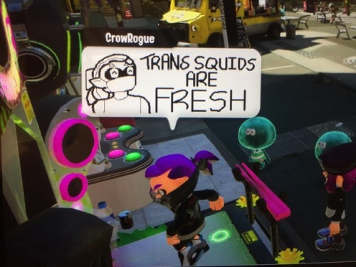 swordmutuals:  fallska: this new trend of trans positivity in splatoon 2 is the purest thing ever  @lord-hekutoru-of-ostia 