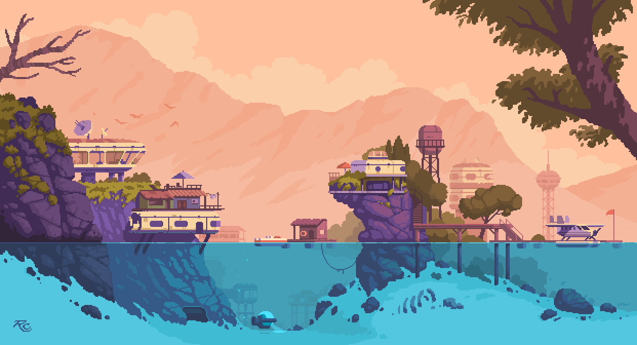 Romain Courtois — Secret Island / Pixel art environment