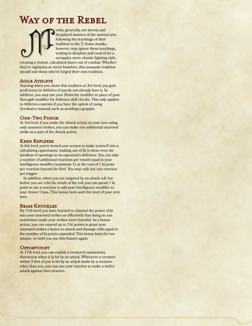 the-homebrewists: heres some new subclasses!-mod nix