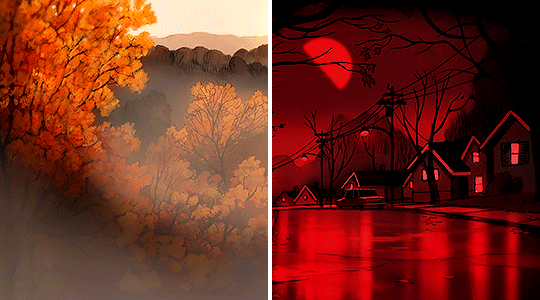 OVER THE GARDEN WALL (2014)How The Gentle Wind,Beckons Through The Leaves, As Autumn Colors Fall.Somewhere