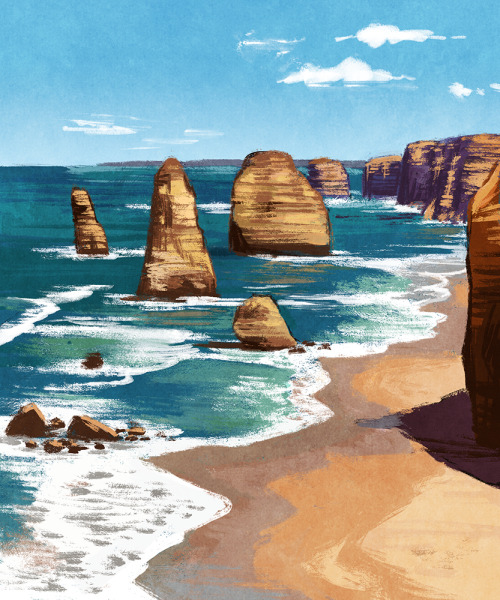 Sights of Australia (3 of 3)Illustrations I did for Boomerang: Australia, a card game from publisher